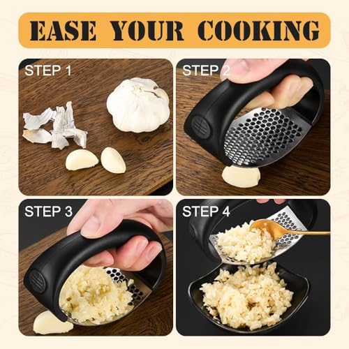 2026 Upgraded Stainless Steel Garlic Crusher - Garlic Crusher, Home Kitchen Utensils Portable Manual Garlic Crusher, Home & Kitchen Garlic Press (1)