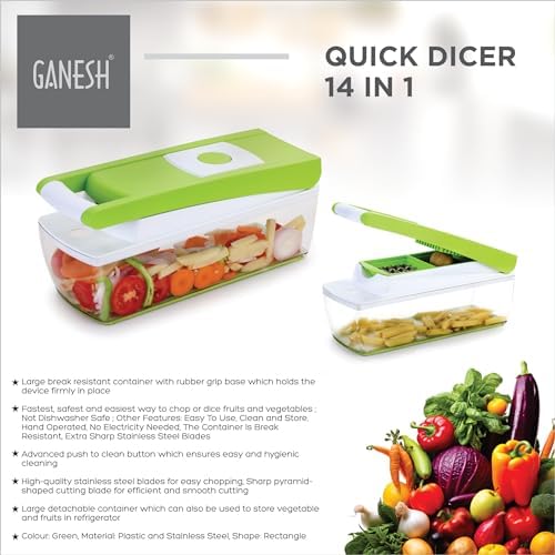 Ganesh Quick Plastic Dicer, Green