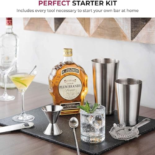 Boston Cocktail Shaker Set, Professional Bar Shaker Set Bartender Kit, Stainless Steel Martini Shaker with Weighted 28oz Unweighted 18oz Drink Mixer Tins Bartending Tools for Bartender