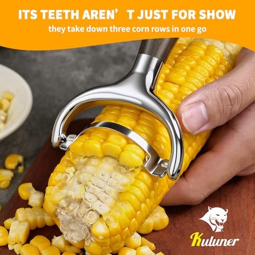 KULUNER Corn Peeler Stripper Handle 304 Steel Blade for Seniors Arthritis