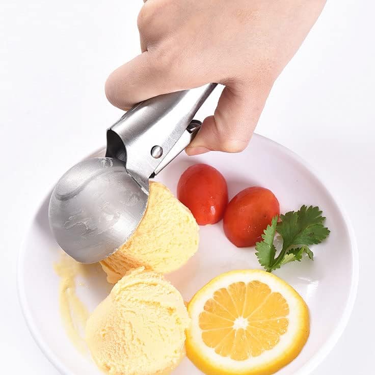 Ice Cream Scooper Stainless Steel, Cookie Scoopwith Trigger Heavy Duty Metal Icecream Scoop,Cookie Scoop Large Size Perfect For Frozen Yogurt, Gelatos, Sundaes (D-Blue)