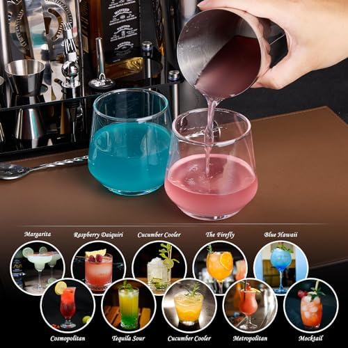Wukuna Cocktail Shaker Bartender Kit, 15 Pcs Bar Tool with Acrylic Stand