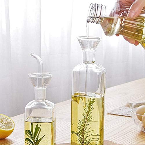 LandHope Oil Bottle Glass Olive Oil Dispenser Bottle Glass Cooking Oil Vinegar Measuring Dispenser With Spout for Kitchen and BBQ (250ml/8.54oz,2 Pack)