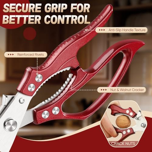 HUUSK Kitchen Scissors Heavy Duty - Japanese Kitchen Shears All Purpose