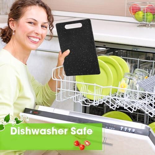 Lounsweer Small Plastic Cutting Board Kitchen, 6" X 10", Black