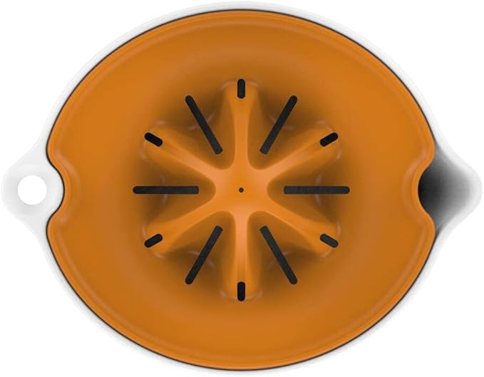 Fiskars Fruit Juicer, With Container, Diameter: 11.9 cm, Synthetic Material, Functional Form, White/Orange, 1016125
