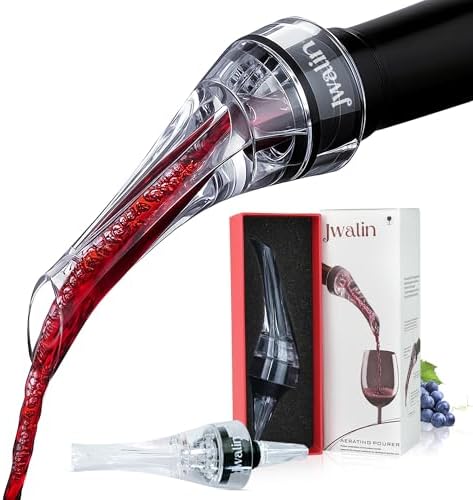 Wine Aerator and Pourer – Premium Air Decanter Spout to Enhance Wine Flavor & Aroma, No-Drip Wine Pourer Spout for Red & White Wines, Perfect Gift for Wine Lovers