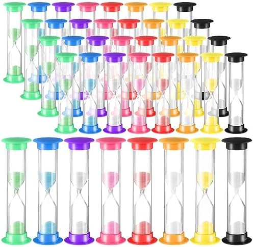 Geelin 40 Pcs 1 Minute Sand Timer for Kids Classroom Hourglass, Multicolor