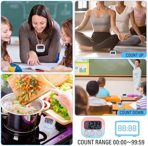 Weewooday 24 Pcs Digital Kitchen Timer Bulk, Gradient Color