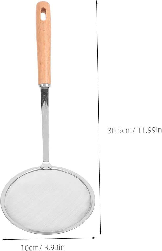 PRETYZOOM Fine Mesh Skimmer Spoon with Handle Multi-functional Colander Strainer for Cooking Small for Oil Separation and Food Filtering