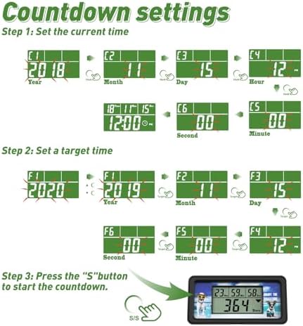 YOOREAL 9999 Days Digital Countdown Days Timer Count Down Days Timer with 10 Paper Cards Backlight alerts for Retirement Vacation Wedding Christmas New Baby Classroom Lab Kitchen Cooking (HM200B-NEW)