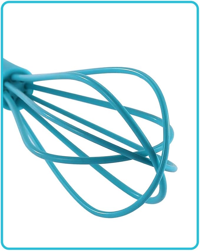 Compact Silicone Whisk (6.7 Inch), 12 Pack Portable Mini Balloon Mixer Egg Beater, Manual Handheld Milk Frothers, Household Egg Blender Small Silicone Egg Whisks for Cooking (Blue)