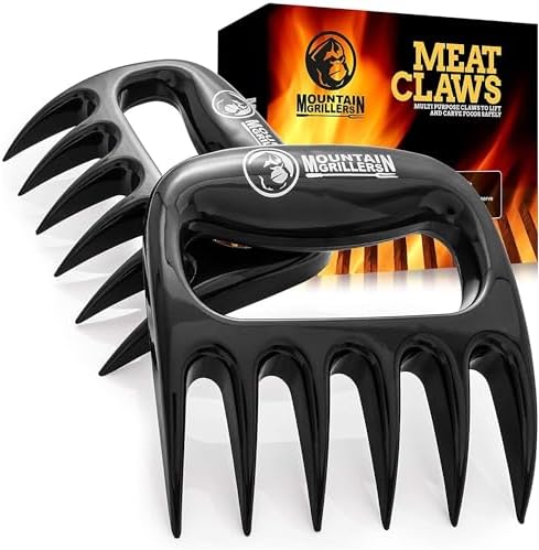 Mountain Grillers Meat Claws - Pulled Pork Shredder Tools for BBQ - Bear Claws for Shredding Meat on Grill, Smoker, or Barbecue - Heavy Duty Grilling Accessories - Pack of 2, Black