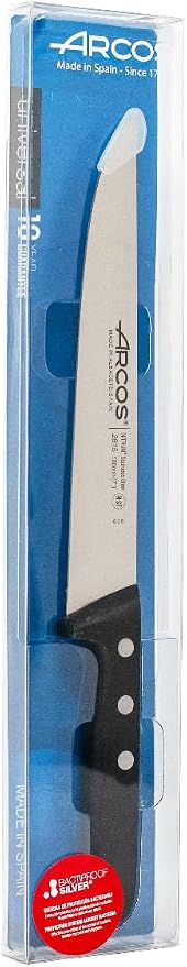 Arcos Carving Knife 7 Inch Nitrum Stainless Steel and 190 mm blade. Butcher Knife For Boning. Ergonomic Polyoxymethylene POM Handle. Series Universal. Color Black