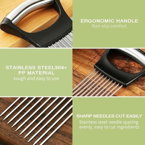Stainless Steel Vegetable Slicer - Onion & Tomato Cutter, Potato Slicer, Kitchen Chopper Assistant Tool