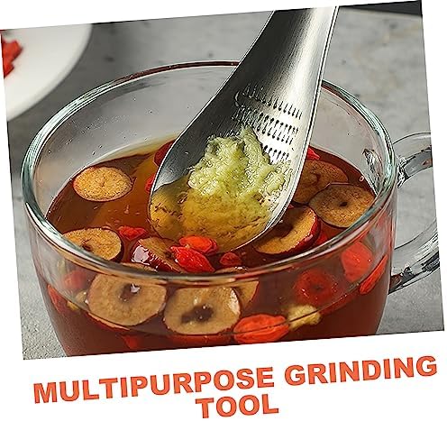 2pcs Stainless Steel Garlic Press Ginger Grater Zester Spoon Fruits Root Vegetable Zester Spoon