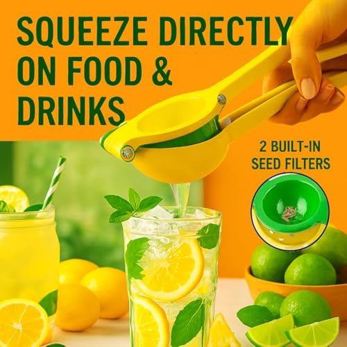 OCHI Heavy Duty Lemon Lime Squeezer – Manual Citrus Juicer Press, No Pulp or Seeds, Premium Metal Handheld Tool, Dishwasher Safe, Ideal for Lemons, Limes & More