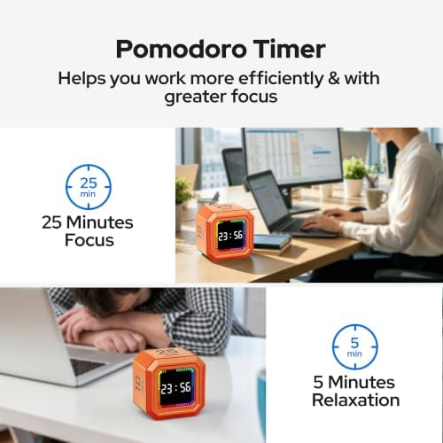 Kitchen Timer Visual Timer for Kids Color Display Gravity Sensor Cube