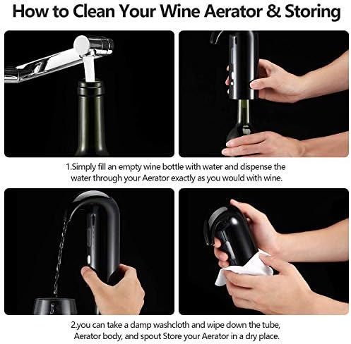 Fathers Day Gift Electric Wine Aerator & Automatic Wine Dispenser – 1-Button Instant Aeration, Decanter Wine Pourer for Red & White Wine, USB Rechargeable Wine Accessories – Best Wine Gift for Men
