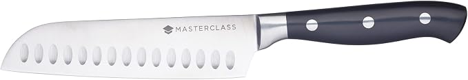 MasterClass Santoku Knife with EdgeKeeper Knife Sharpener Sheath, Stainless Steel, 14 cm