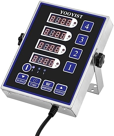 Commercial 4 Channel Digital Kitchen Timer Loud Alarm Cook Timer
