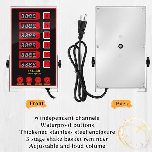 Relaxweex 1 Pack Commercial Digital Kitchen Timer for Cooking, 6 Channel