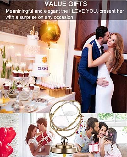Hourglass Timer 60 Minutes Sand Timer: Antique Sand Clock 60 Minutes, Vintage Brass Sand Watch 60 Min, 1 Hour Glass for Decorative, Large Rotating Metal Sandglass