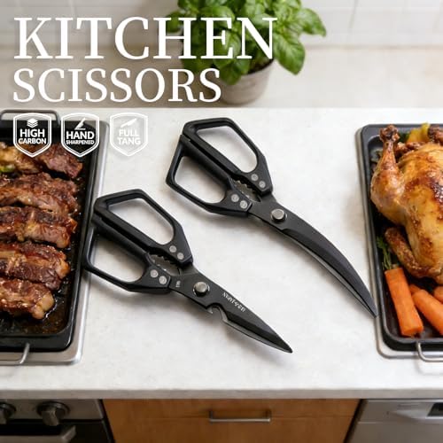 Kitchen Scissors for Food Seafood, BBQ Meat Scissor Heavy Duty, Heavy Duty Poultry Shears All Purpose Kitchen Shear for Food Japan, Cooking Scissors Cutting Bone Chicken Shears, Gift for Men Women