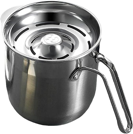 Angoily Egg Separator - Stainless Steel Egg Yolk White Separator Tool, Divider, Sieve, Kitchen Gadget, 1500ml Dividing Bucket with Yolk White Filter for Kitchen Use Silver