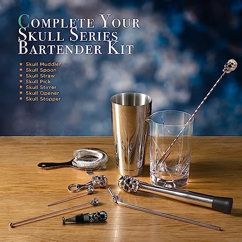 Homestia 4Pcs Muddler for Cocktail, Mixing Tools Set, Halloween Skull Decor