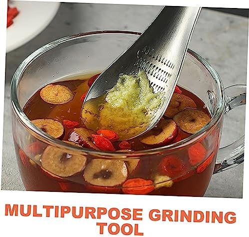 Garlic Press 2pcs Garlic Ginger Fruits Root Vegetable Grater Spoon Stainless Steel Mincer Masher and Crusher for Kitchen Tool Rolling Pin