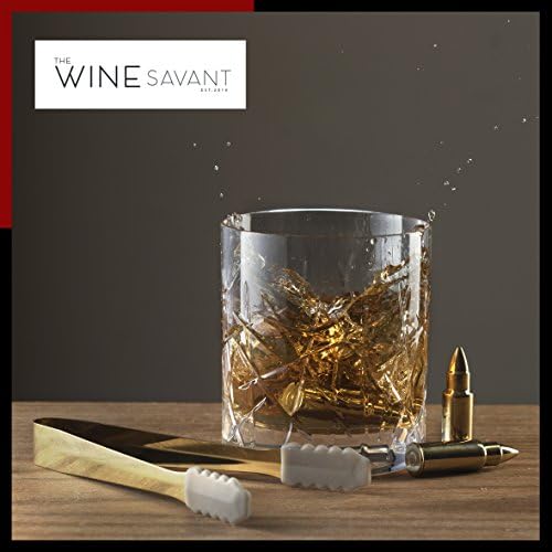 Bullet Whiskey Chillers Stones 1.75in Set of Six Stainless Steel Gold Rocks