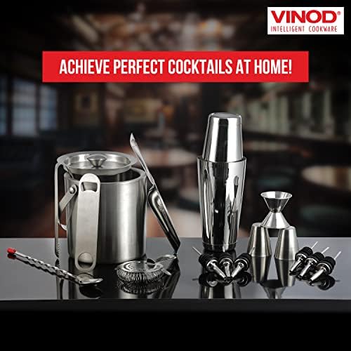 Vinod Stainless Steel Cocktail Set, 17-Piece Bar Accessories, for Parties