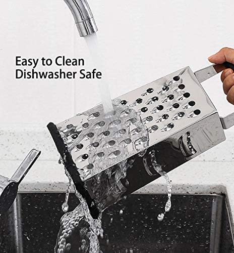 Box Grater For Kitchen,4-Sided Stainless Steel For Parmesan Cheese, Ginger, Vegetables,XL Size and Easy to Use