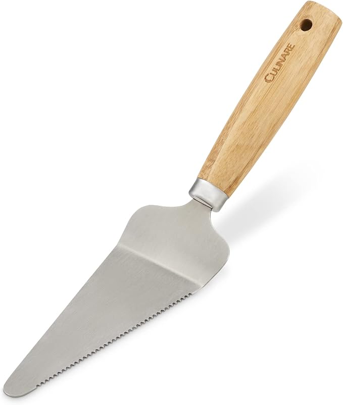 Culinare Naturals C70011 Cake Slicer/Server | Sustainable Bamboo/Stainless Steel | (L)270mm x (W)65mm | Cake Slicer, Cutter and Serving Tool/Kitchen Utensil | Metal Serrated Edge | Not Dishwasher Safe