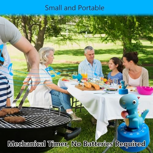 Visual Timer for Kid, Toddler Kitchen Timer 60 Min Countdown, Blue Dinosaur