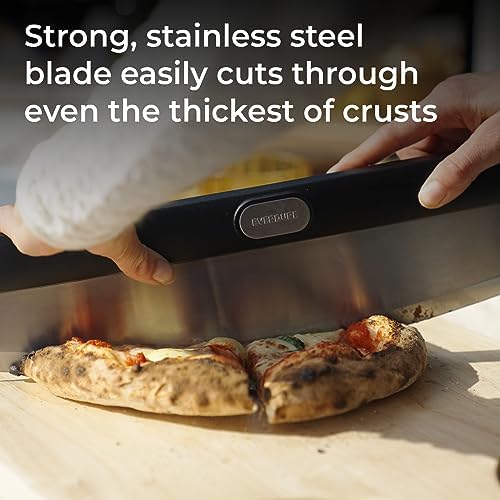 Everdure Pizza Rocker - Powerful One-Cut Stainless Steel Blade, Durable and Comfortable Grip, Dishwasher Safe – Ideal Pizza Cutter for Pizza Lovers, Chefs, Cooks, Bakers