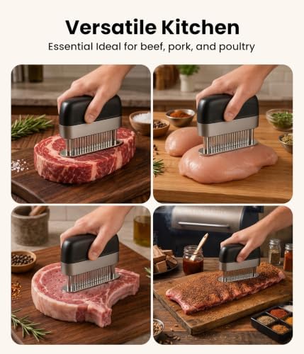 KANAD Meat Tenderizer, With 48 Stainless Steel Ultra Sharp Needle Blades