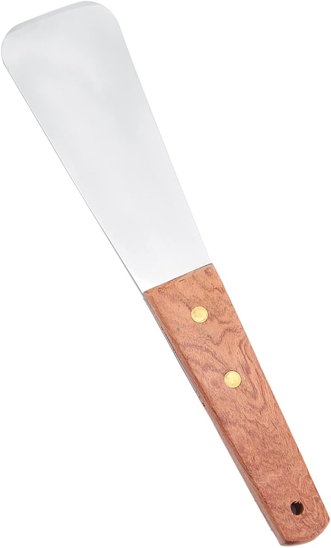 Ice Cream Scoop Stainless Steel with Ergonomic Wooden Handle for Hard Frozen Gelato and Desserts