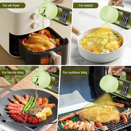 Oliver Oil Sprayer Dispenser for Cooking Bottle 16oz Green Glass Green
