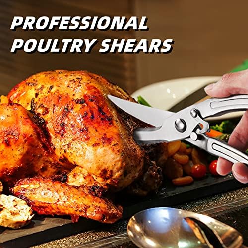 Powerful Poultry Shears,SinYe Heavy Duty Kitchen Shears,Stainless Steel Kitchen Scissors with Fish Scaler (Classic)