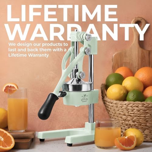 Zulay Kitchen Cast Iron Juicer - Heavy Duty Orange Juicer with Detachable Strainers for Easy Cleaning, Citrus Press for Citrus Fruits, Perfect for Bartenders, Juice Lovers & Health Enthusiasts