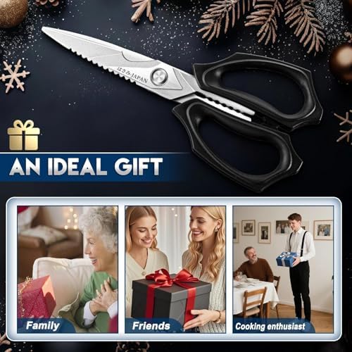 Purple Dragon Kitchen Scissors for Food - Heavy Duty Kitchen Shear Sliver