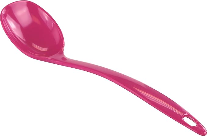 Reston Lloyd Cooking Spoon for Serving, Basting, Mixing, Heat Resistant, BPA Free Melamine 11 inch Utensil with Ergonomic Handle, Magenta