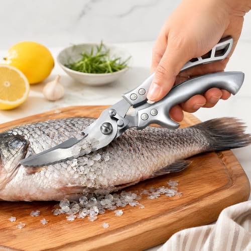 Poultry Shears, Spring Loaded Kitchen Scissors Fish Scaler Opener