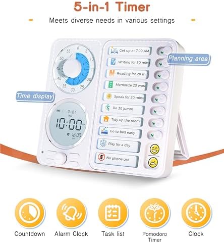 Herloreen Visual Timer for ADHD, Chore Chart & Task Planner for Kids,Adults