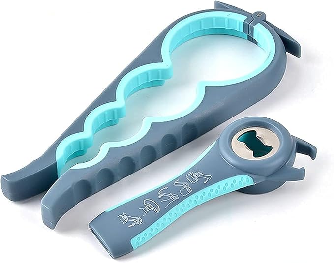 Bottle Opener for Arthritic Hand,Jar Opener for Old People, Children, Women, Those with Weak Hands,Multifunctional Kitchen Gadgets (02-Blue)