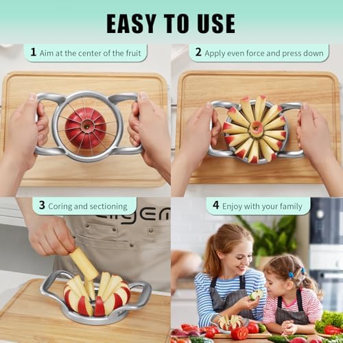 5.5 Inch Extra Large 12-Slice Fruit Cutter, Solid Divider Wedger Gifts for Mom