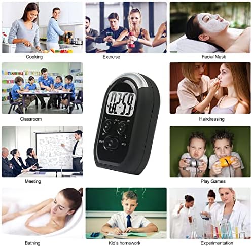 3 in 1 Kitchen Timer with Vibration, Flasher and Beeper for Cooking, Baking, Sports, Games, Yoga, Study, Meditation, Office
