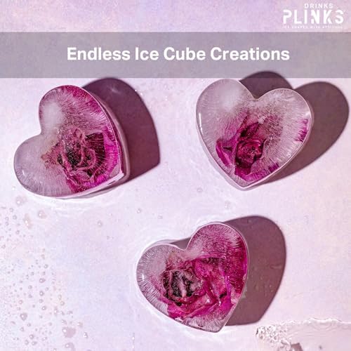 DRINKSPLINKS Red Heart Shaped Ice Cube Tray. Large Heart Ice Mold.